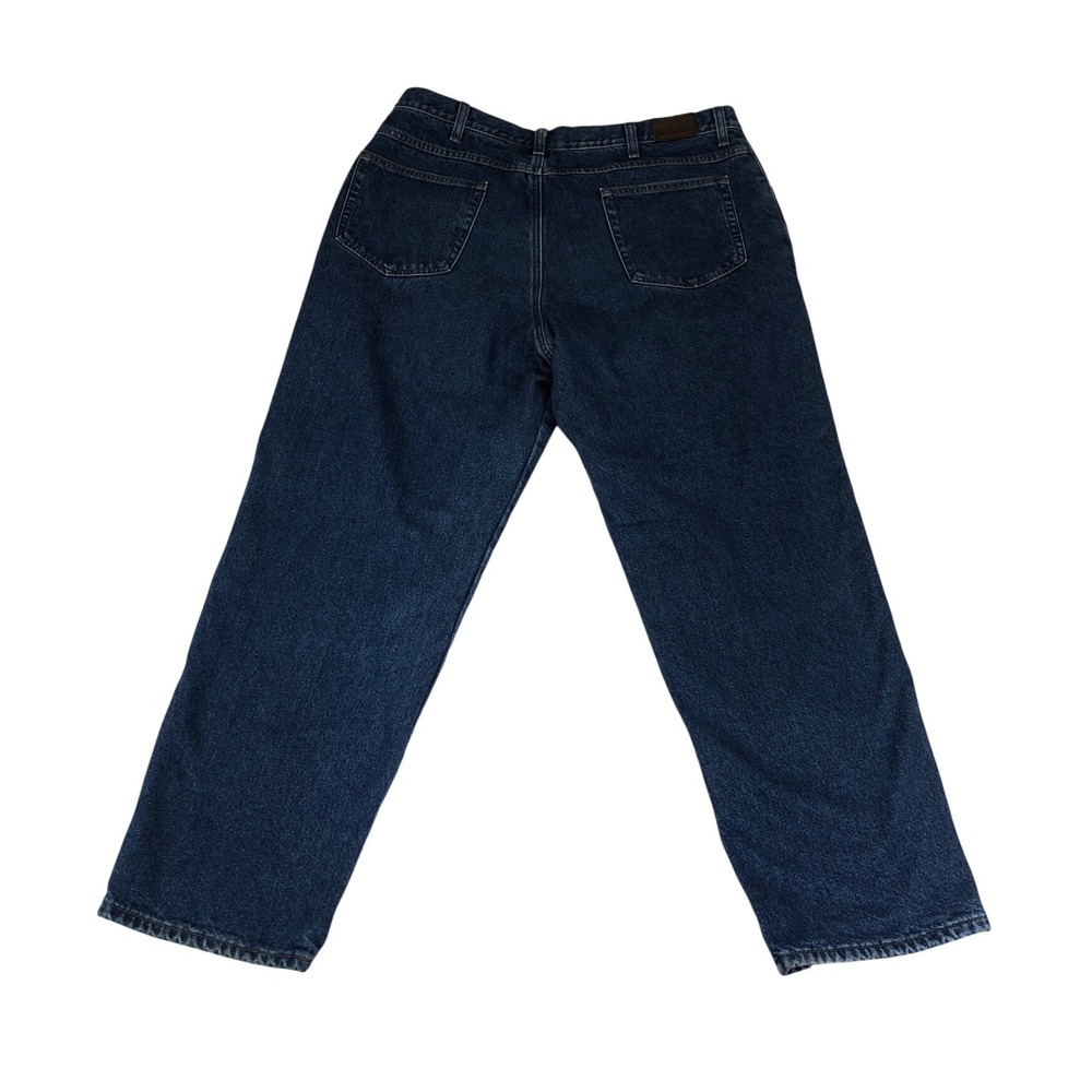 LL Bean Double L Relaxed Fit Flannel Lined Jeans Mens 40x32 Dark Wash Denim Blue - Picture 2 of 9